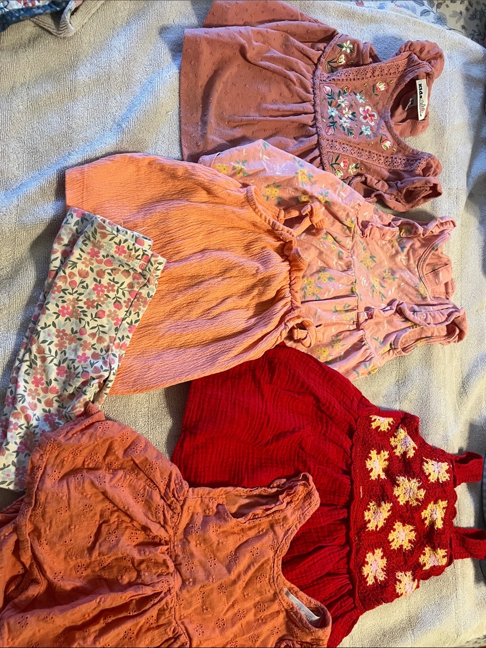 Cat & Jack Pink, Coral and Red Floral & Textured Tank Top Mix for Kids